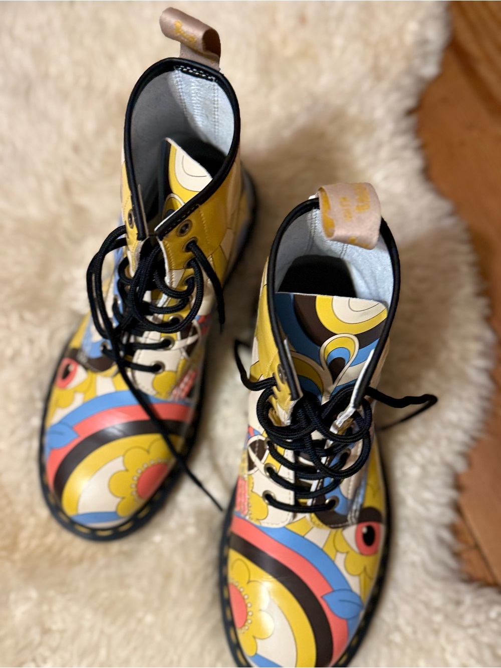 Dr Martens Colorful Psychedelic Floral Lace-Up Boots - Picture 3 of 6